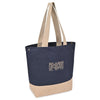 Gemline Navy Recycled Cotton Canvas Jute Tote - AWARE