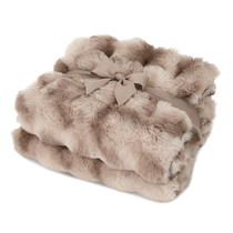 Gemline Mocha Frost Ruched Faux Fur Recycled Polyester Blanket