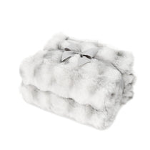 Gemline Ivory Frost Ruched Faux Fur Recycled Polyester Blanket
