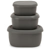 Gemline Charcoal Silicone Storage Container, Set of 3