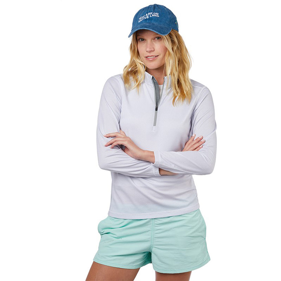 Landway Women's Light Grey Seafarer Lightweight Performance Quarter-Zip