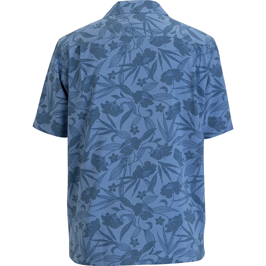 Edwards Unisex Riviera Blue Floral Camp Collar Shirt