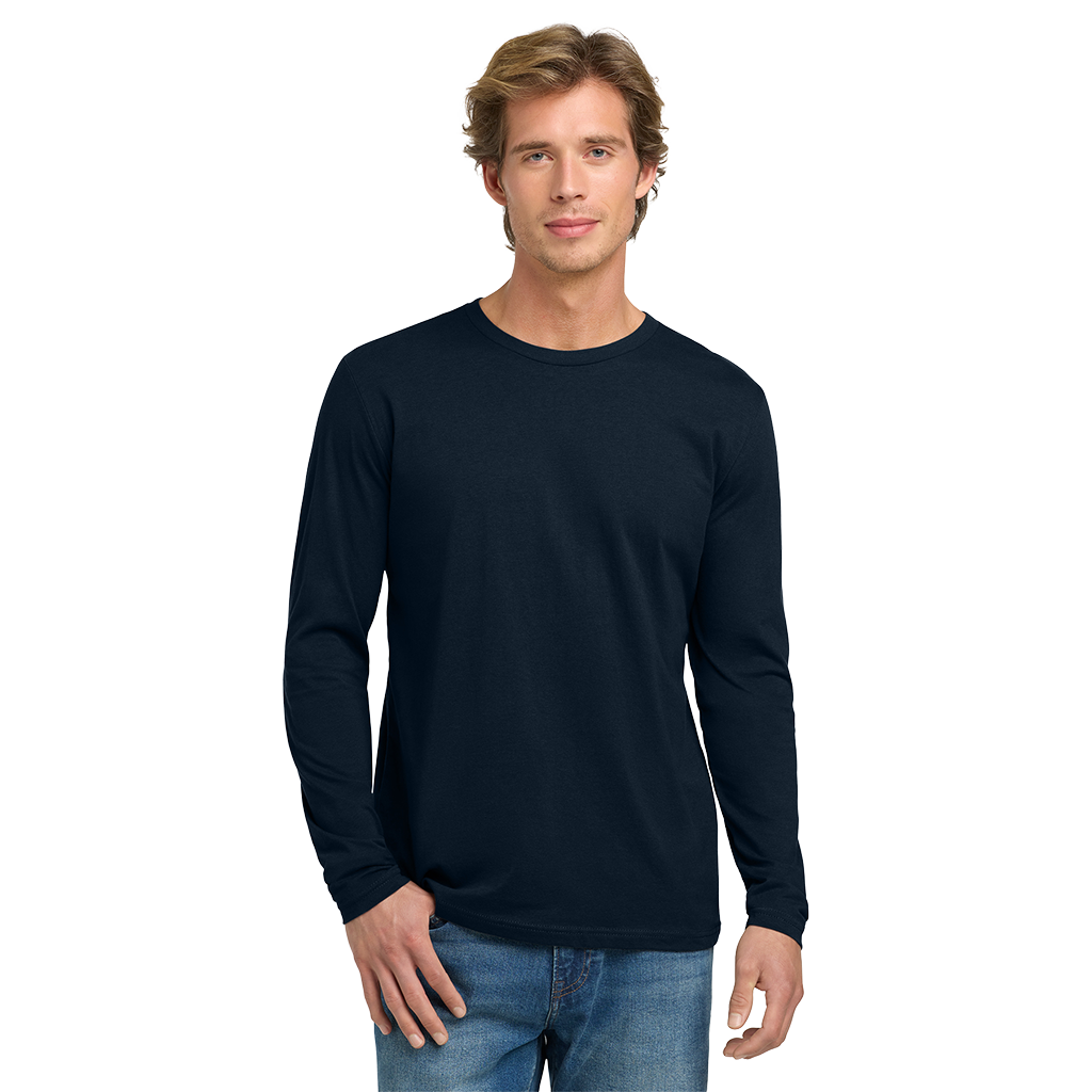 Next Level Men's Midnight Navy Cotton Long Sleeve Tee