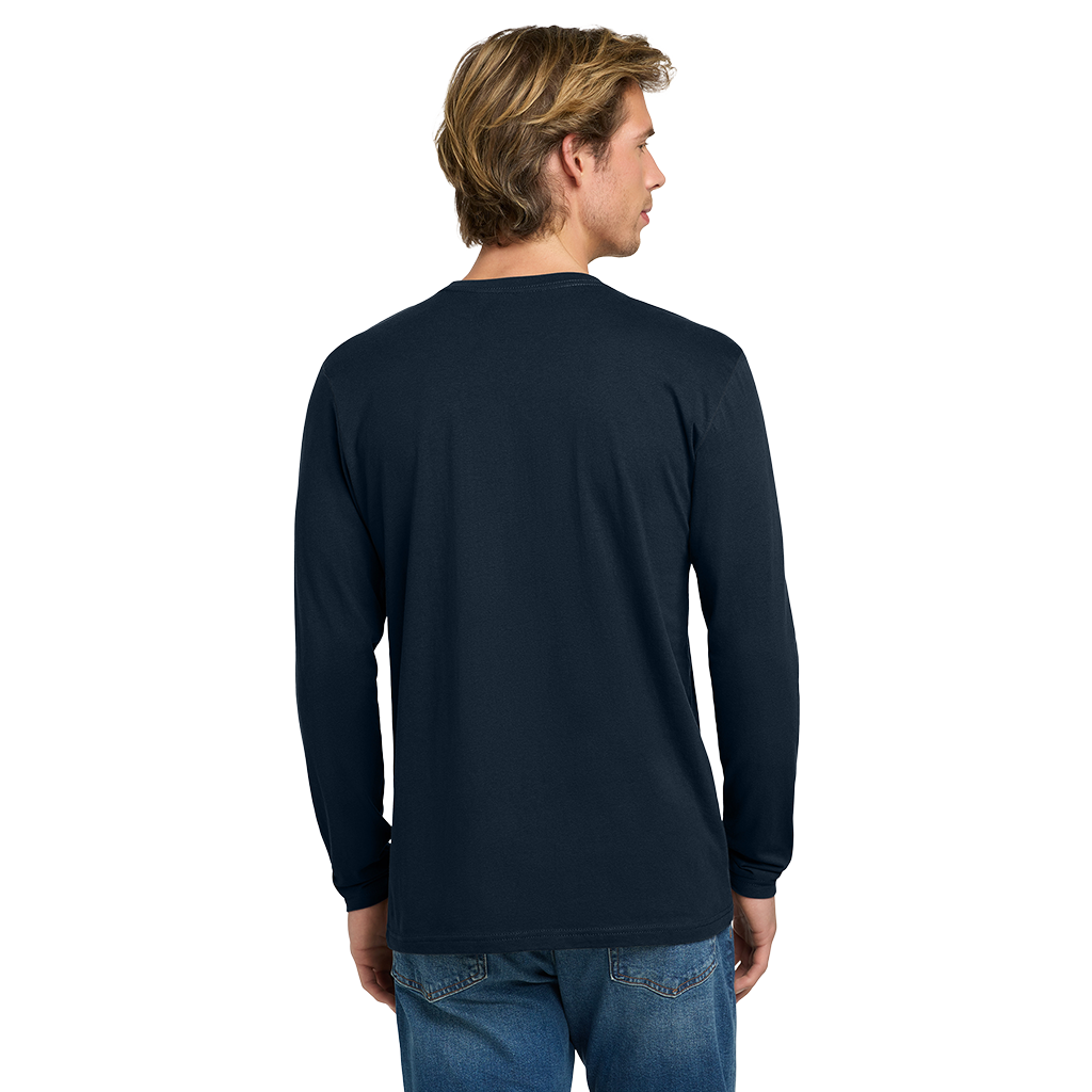 Next Level Men's Midnight Navy Cotton Long Sleeve Tee