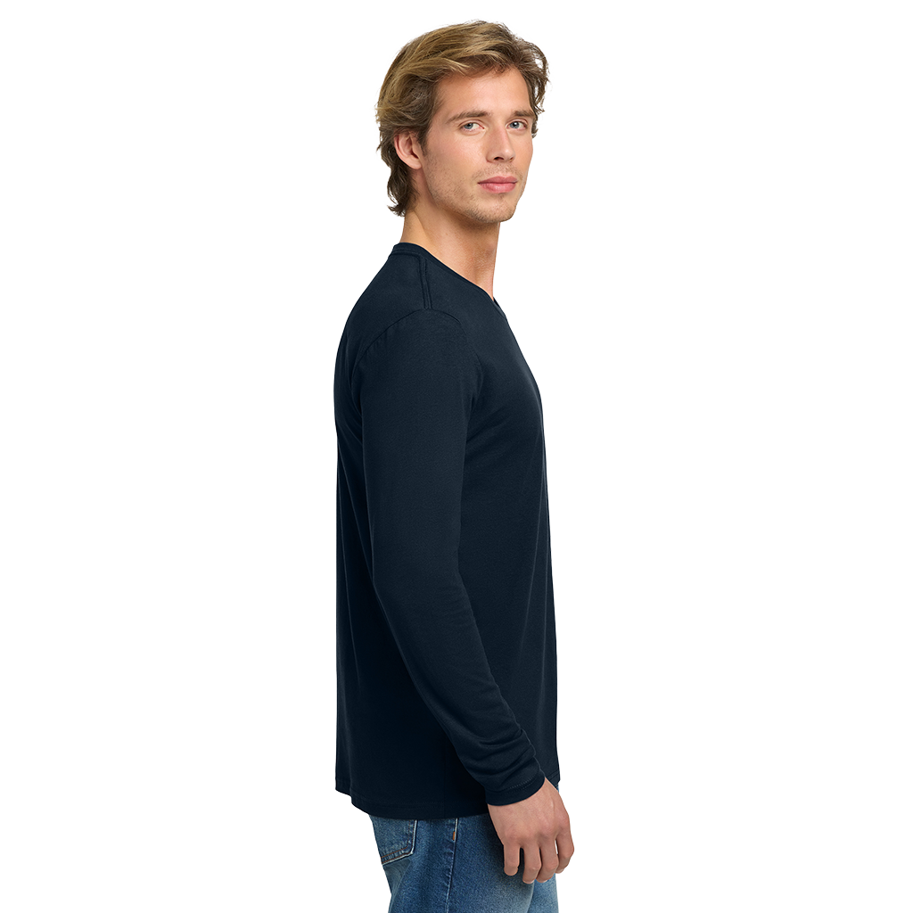 Next Level Men's Midnight Navy Cotton Long Sleeve Tee