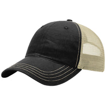 Richardson Black/Khaki Garment Washed Trucker