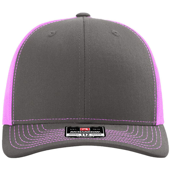 Richardson Charcoal/Neon Pink Trucker Cap