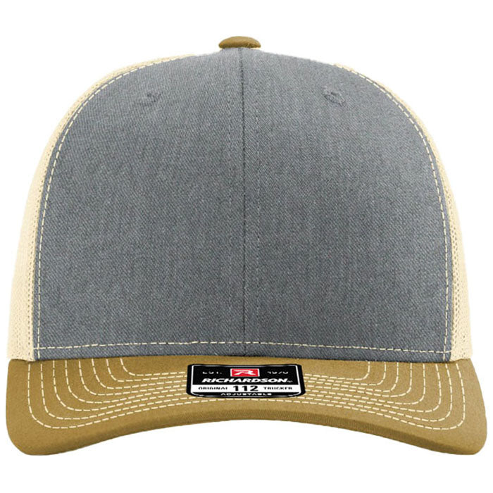 Richardson Heather Grey/Birch/Amber Gold Trucker Cap