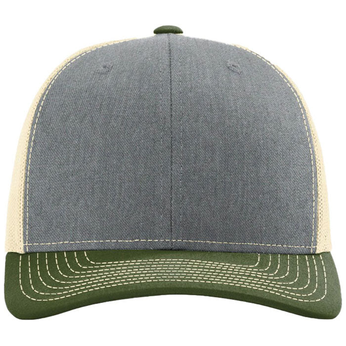 Richardson Heather Grey/Birch/Army Olive Trucker Cap