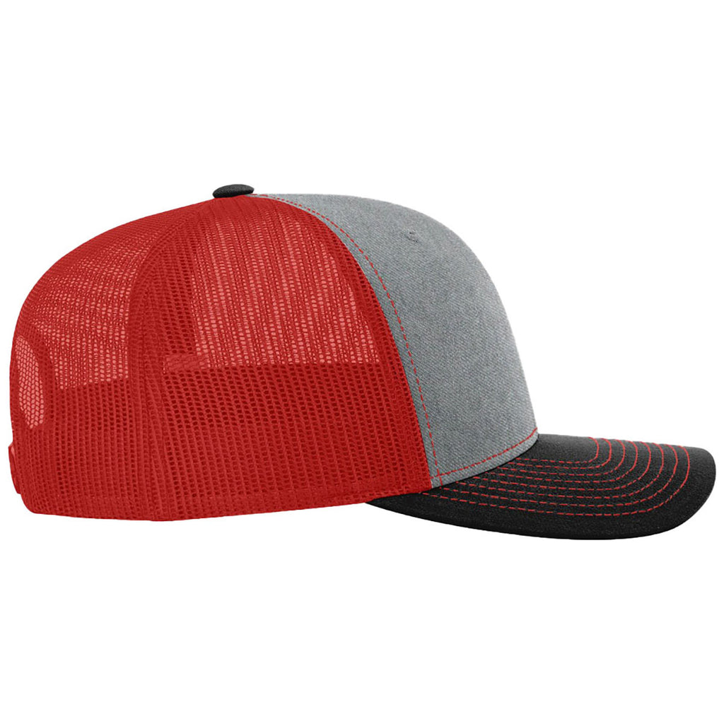 Richardson Heather Grey/Red/Black Trucker Cap