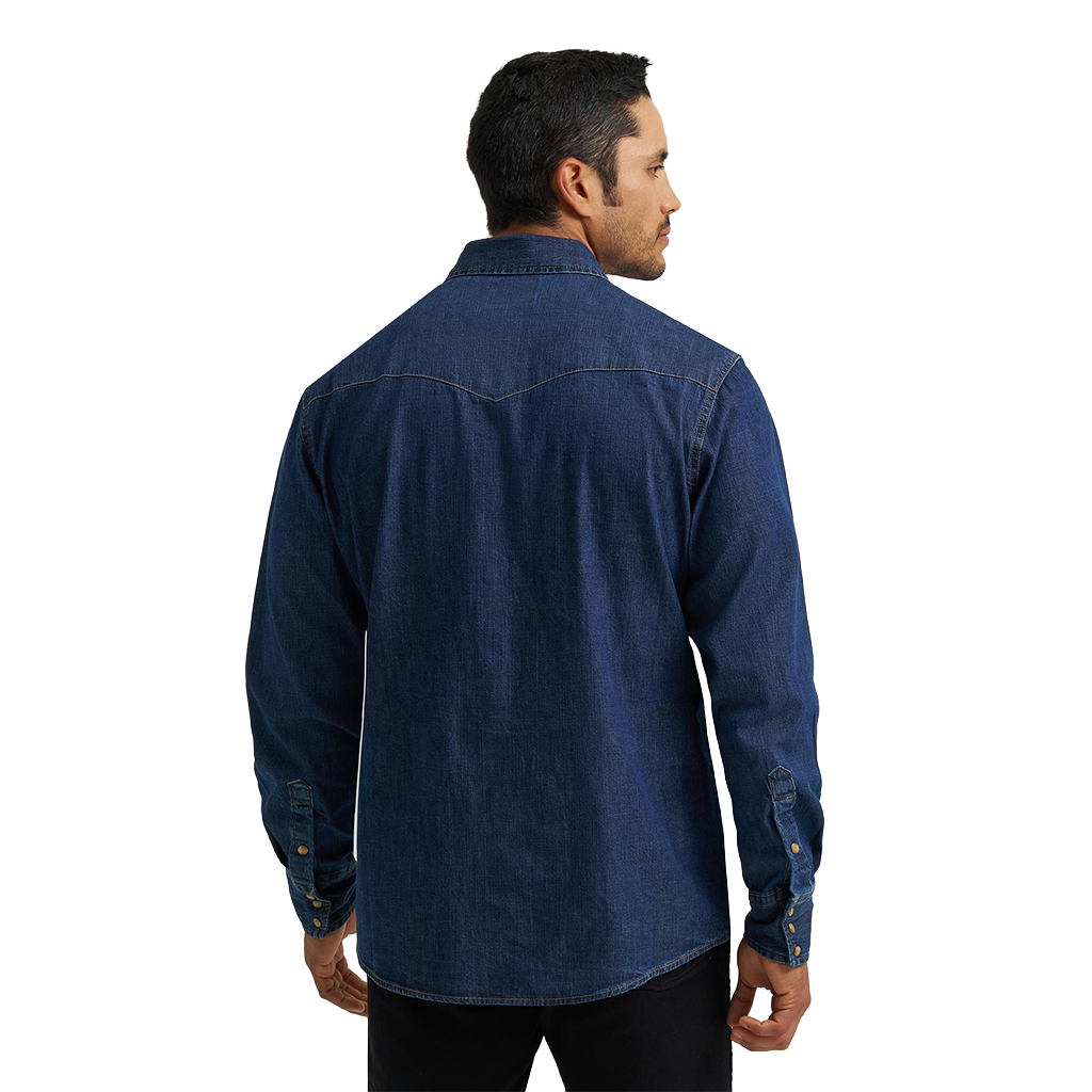 Wrangler Men's Dark Denim Long Sleeve Denim Shirt