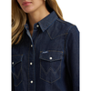 Wrangler Women's Dark Denim Long Sleeve Denim Shirt