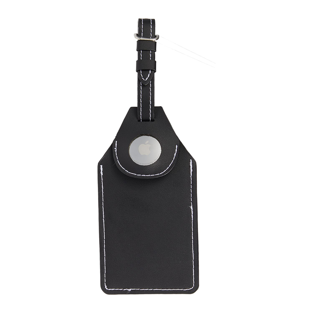 Wander & Roam Black Luggage Tag with AirTag Holder