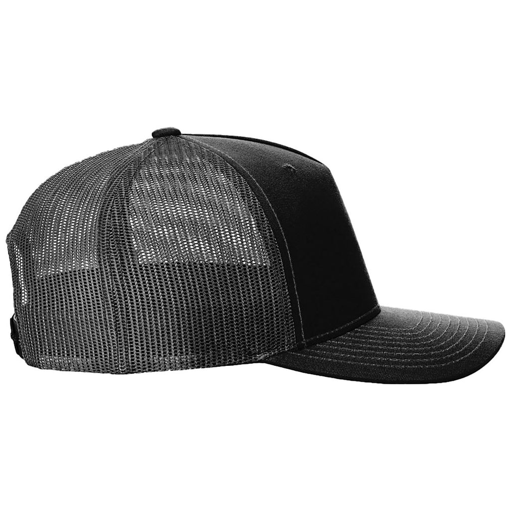 Richardson Black Five-Panel Trucker