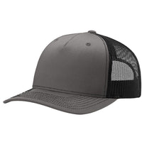 Richardson Charcoal/Black Five-Panel Trucker