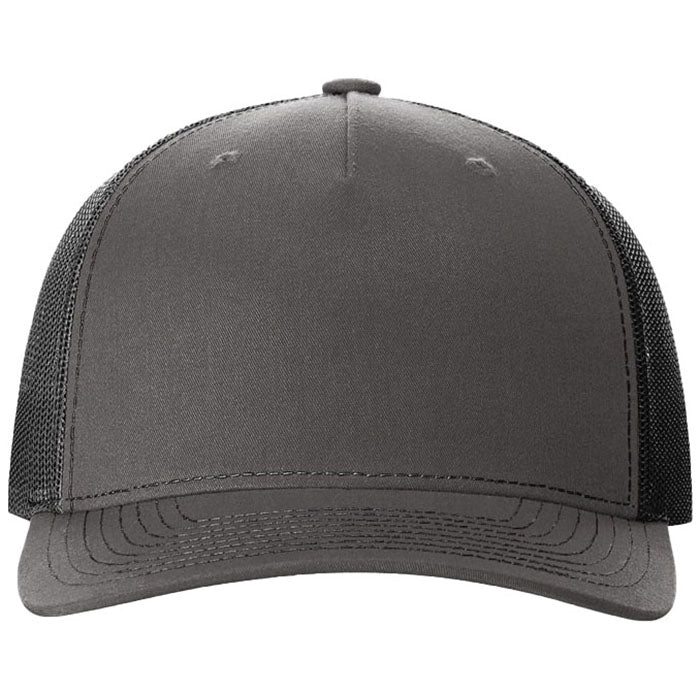 Richardson Charcoal/Black Five-Panel Trucker