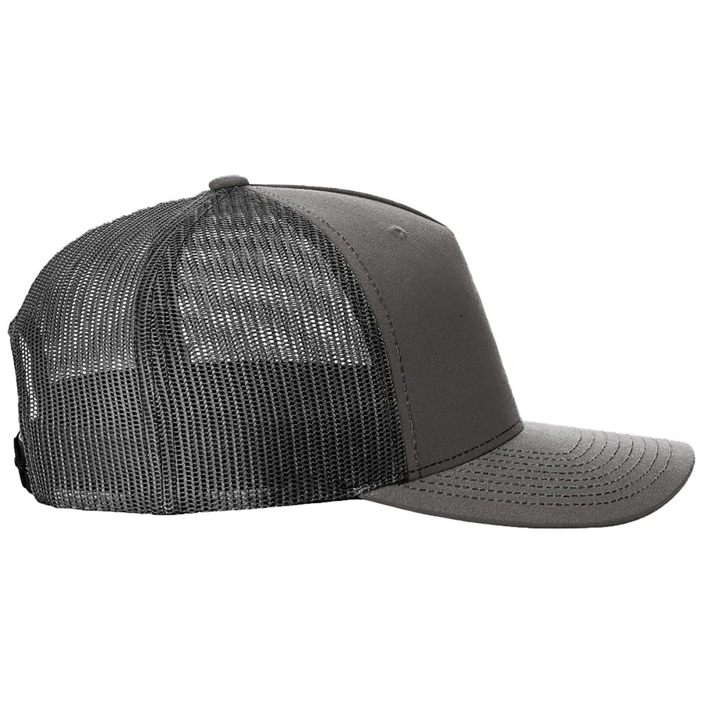 Richardson Charcoal/Black Five-Panel Trucker