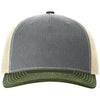 Richardson Heather Grey/Birch/Army Olive Five-Panel Trucker
