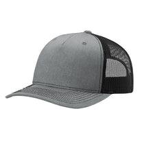 Richardson Heather Grey/Black Five-Panel Trucker