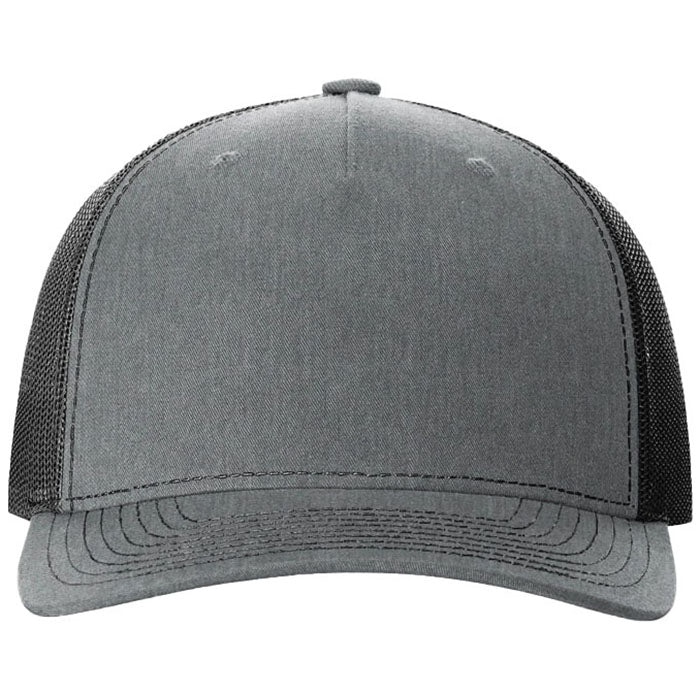 Richardson Heather Grey/Black Five-Panel Trucker