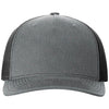 Richardson Heather Grey/Black Five-Panel Trucker