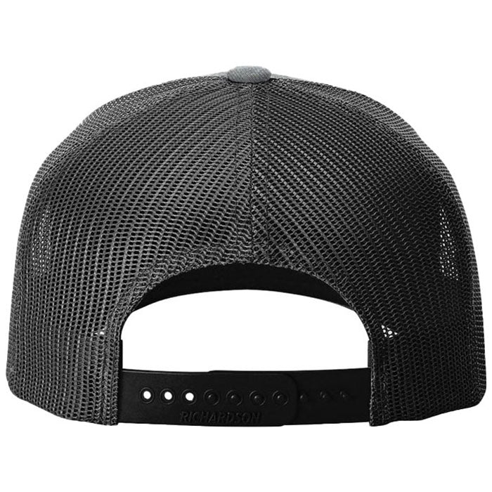 Richardson Heather Grey/Black Five-Panel Trucker