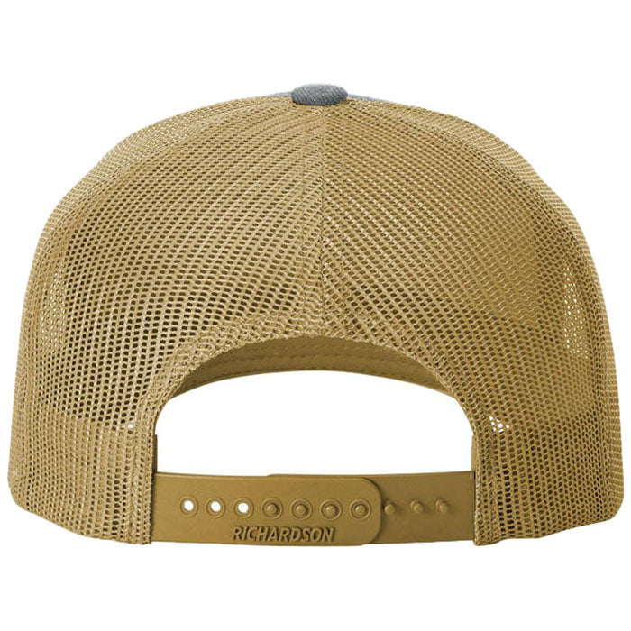 Richardson Heather Grey/Amber Gold Five-Panel Trucker