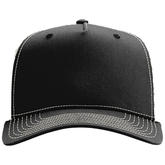 Richardson Black/Birch Five-Panel Champ Trucker
