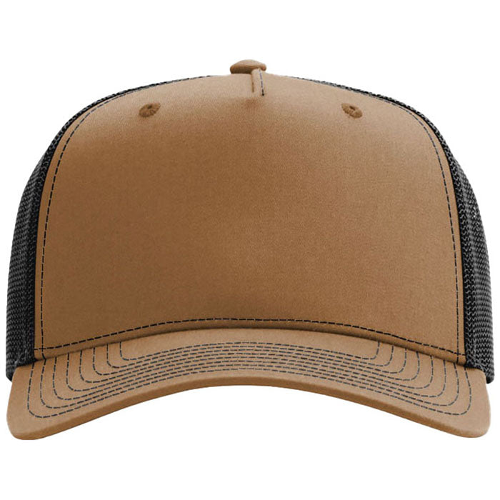 Richardson Caramel/Black Five-Panel Champ Trucker