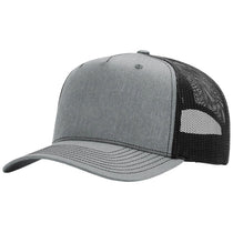 Richardson Heather Grey/Black Five-Panel Champ Trucker