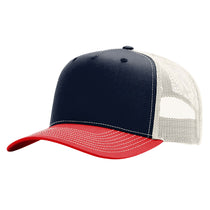Richardson Navy/Birch/Red Five-Panel Champ Trucker