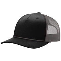 Richardson Black/Charcoal/Charcoal Five-Panel with Rope