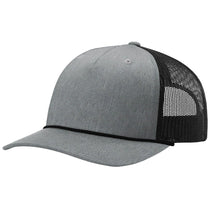 Richardson Heather Grey/Black/Black Five-Panel with Rope
