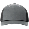 Richardson Heather Grey/Black/Black Five-Panel with Rope