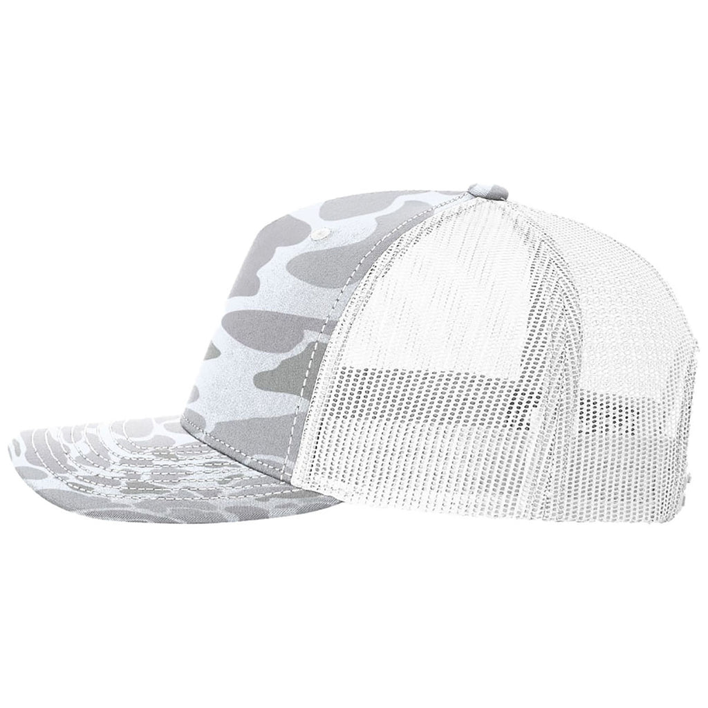 Richardson Blizzard Duck Camo/White Printed Five-Panel Trucker