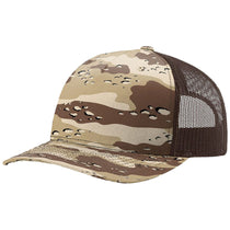 Richardson Desert Camo/Brown Printed Five-Panel Trucker