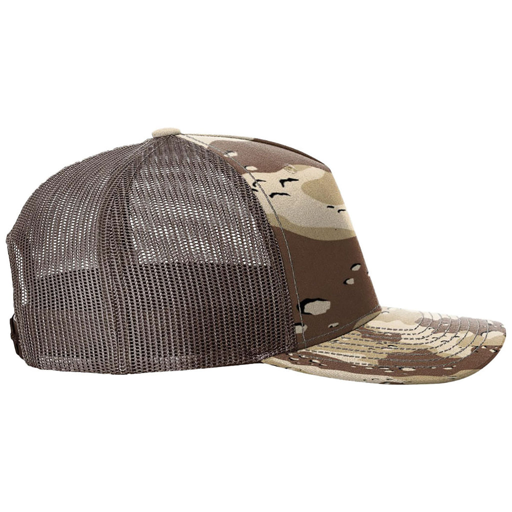 Richardson Desert Camo/Brown Printed Five-Panel Trucker