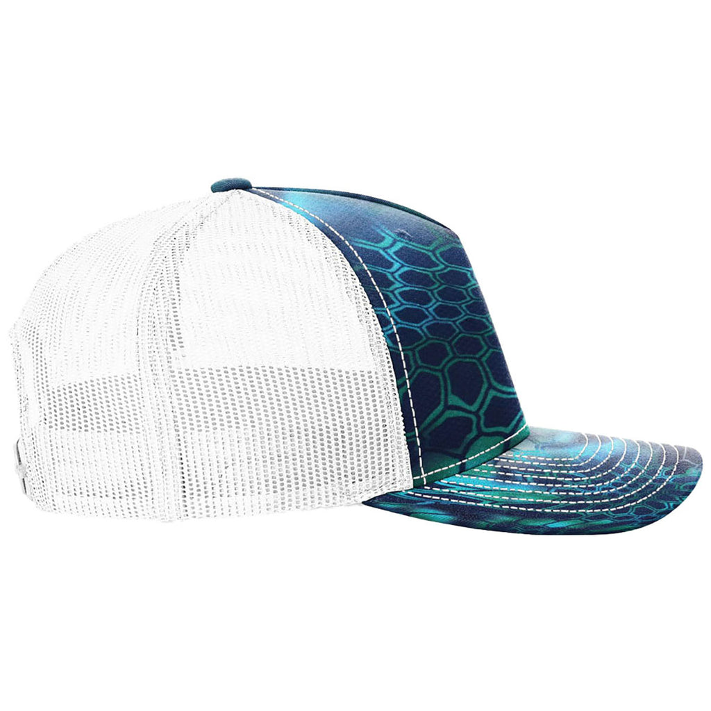 Richardson Kryptek Pontus/White Printed Five-Panel Trucker