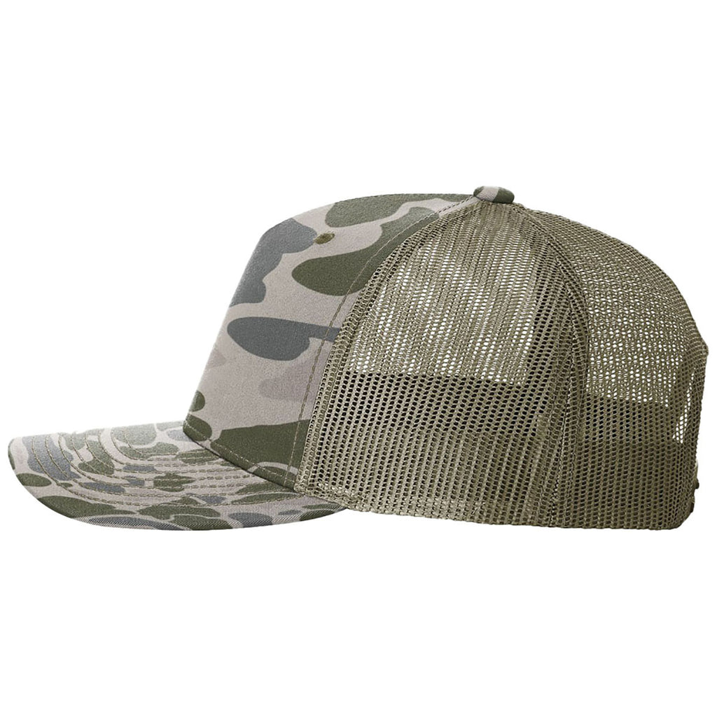 Richardson Marsh Duck Camo/Loden Printed Five-Panel Trucker