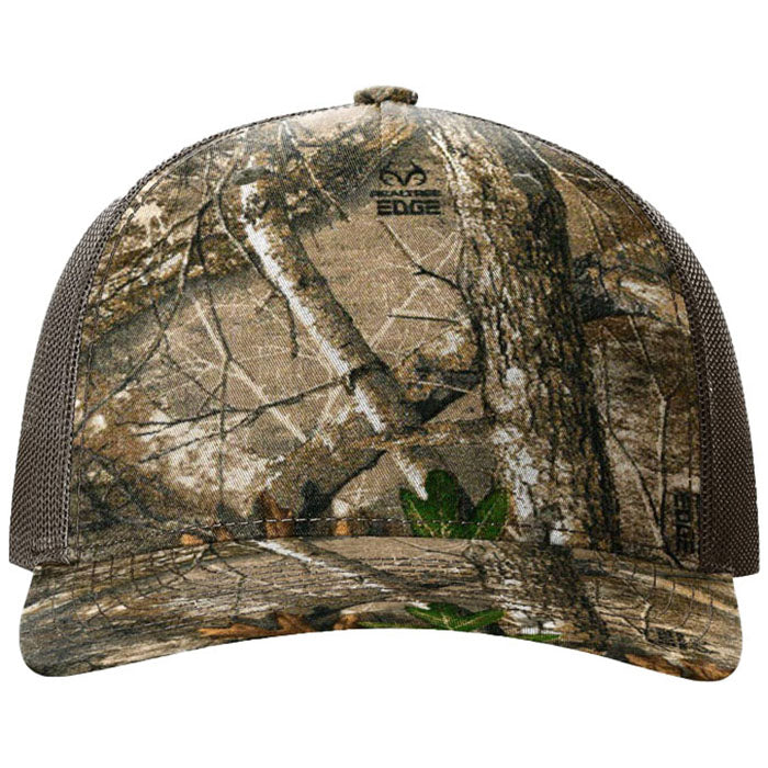 Richardson Realtree Edge/Brown Printed Five-Panel Trucker