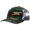 Richardson Green Camo/Stars Stripes Printed Mesh Trucker