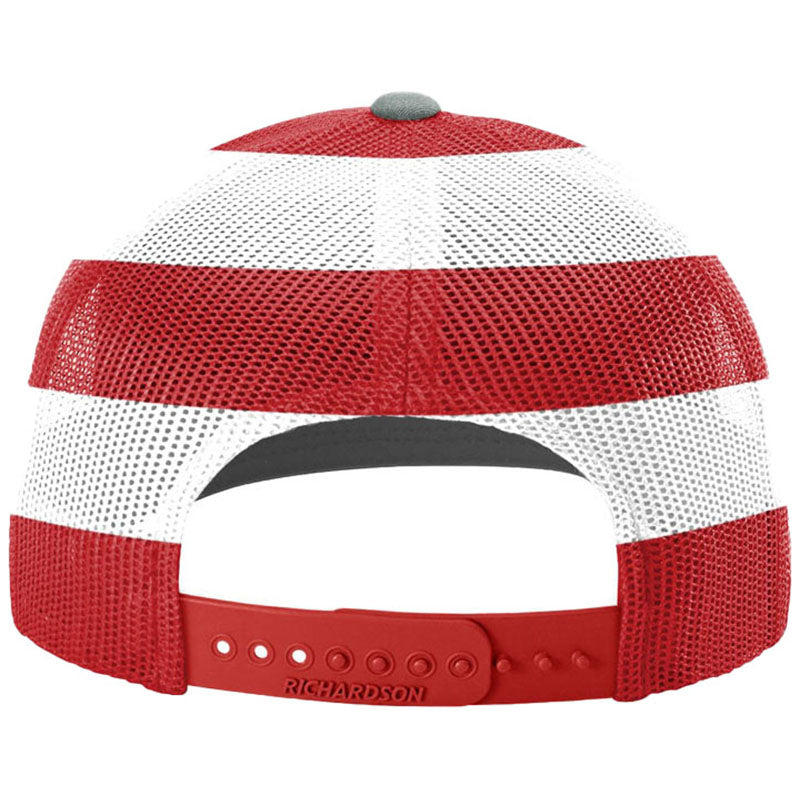 Richardson Heather Grey/Stars Stripes Printed Mesh Trucker