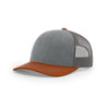 Richardson Heather Grey/Charcoal/Dark Orange Mesh Back Tri-Colors Trucker Hat