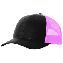 Richardson Black/Neon Pink Low Pro Trucker