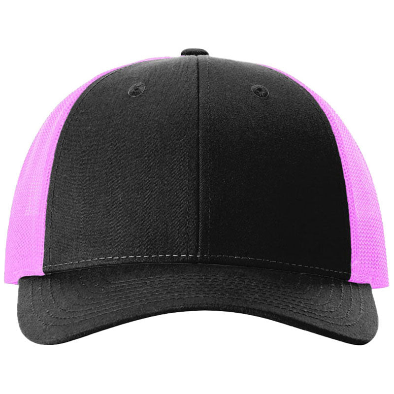 Richardson Black/Neon Pink Low Pro Trucker