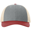 Richardson Heather Grey/Birch/Cardinal Low Pro Trucker