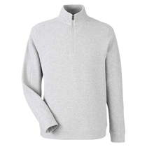 North End Men's Classic Platinum Heather Spirit Textured Quarter-Zip Pullover
