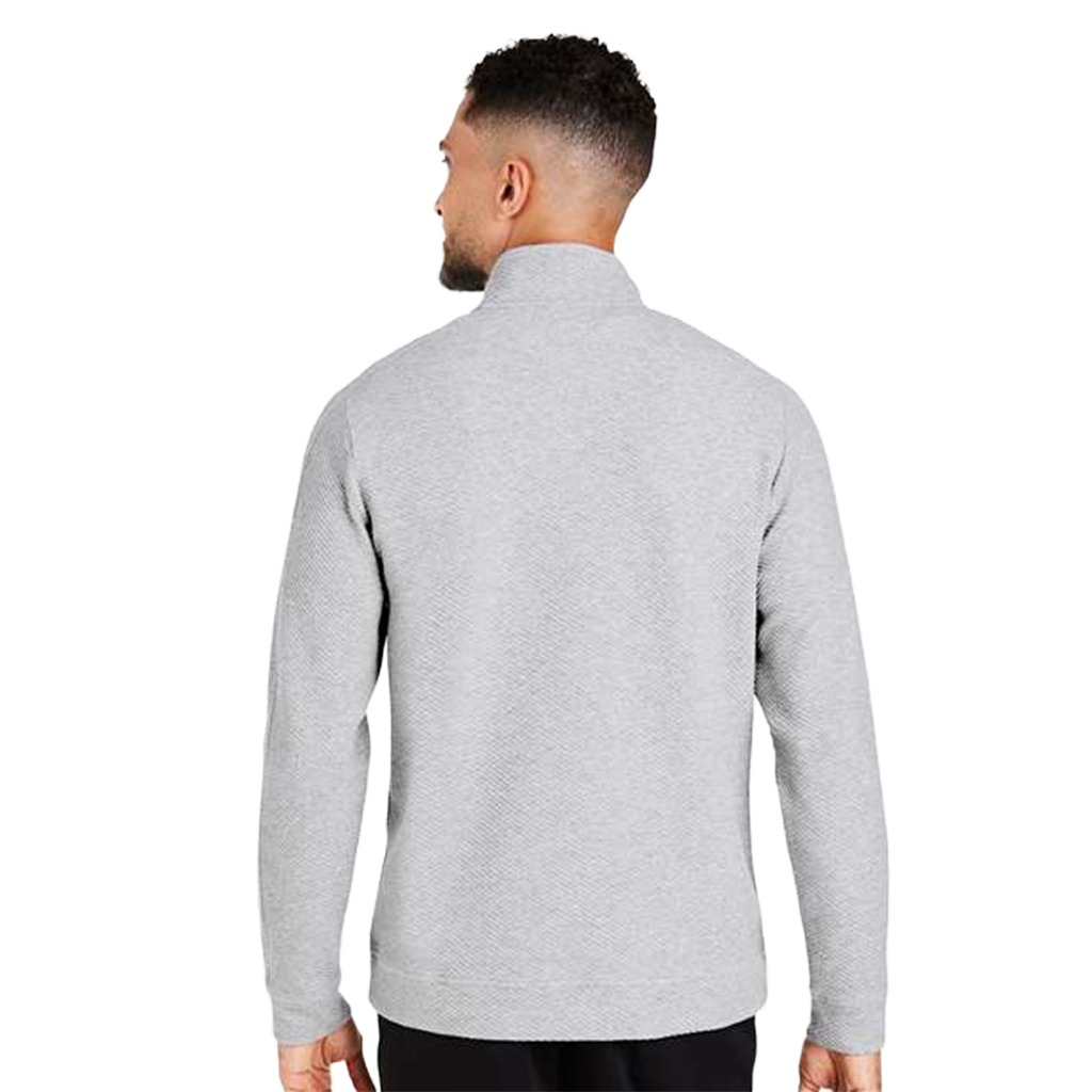 North End Men's Classic Platinum Heather Spirit Textured Quarter-Zip Pullover