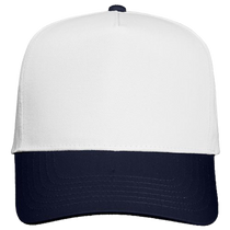 Valucap White/Navy Five-Panel Twill Cap
