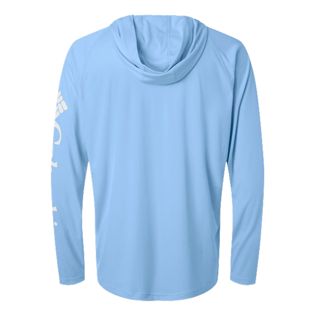 Columbia Men's White Cap/ White PFG Terminal Tackle Hooded Long Sleeve T-Shirt